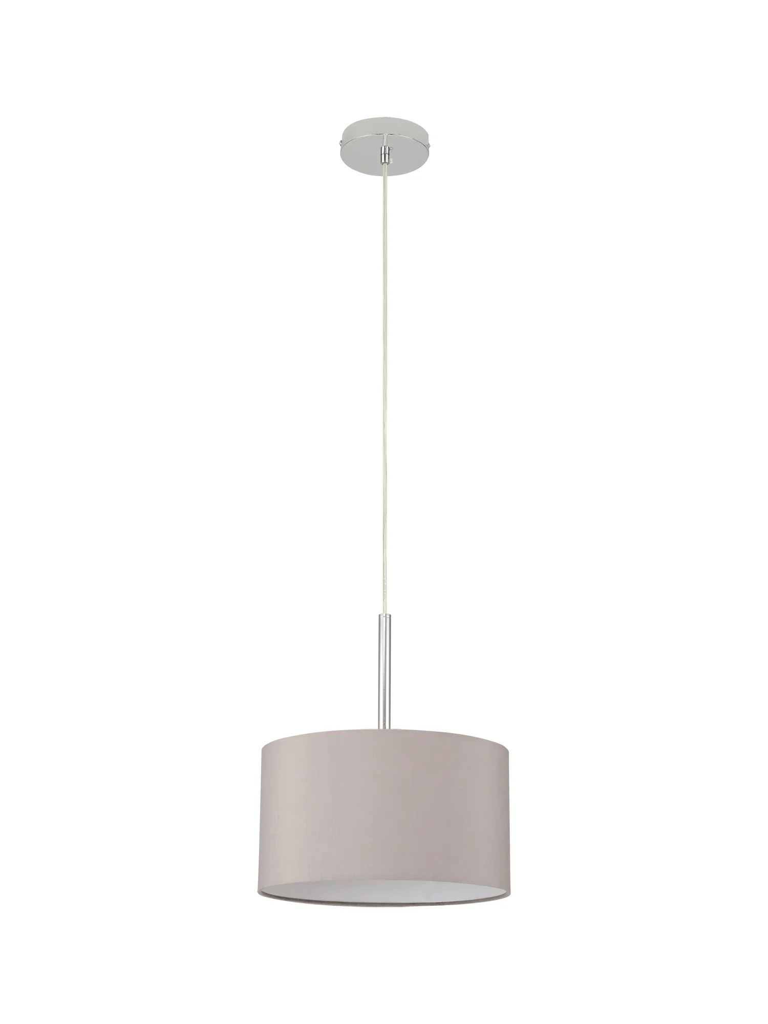 Baymont 30cm Pendant 1 Light Polished Chrome, Grey DK0126  Deco Baymont CH GR